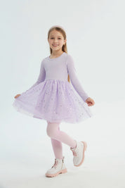 Vestido Niña Falda Midi Lila