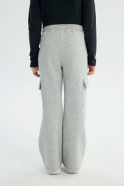 Pantalón Buzo Niña Flare Gris Melange