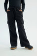 Pantalón Buzo Niña Flare Negro