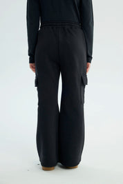 Pantalón Buzo Niña Flare Negro