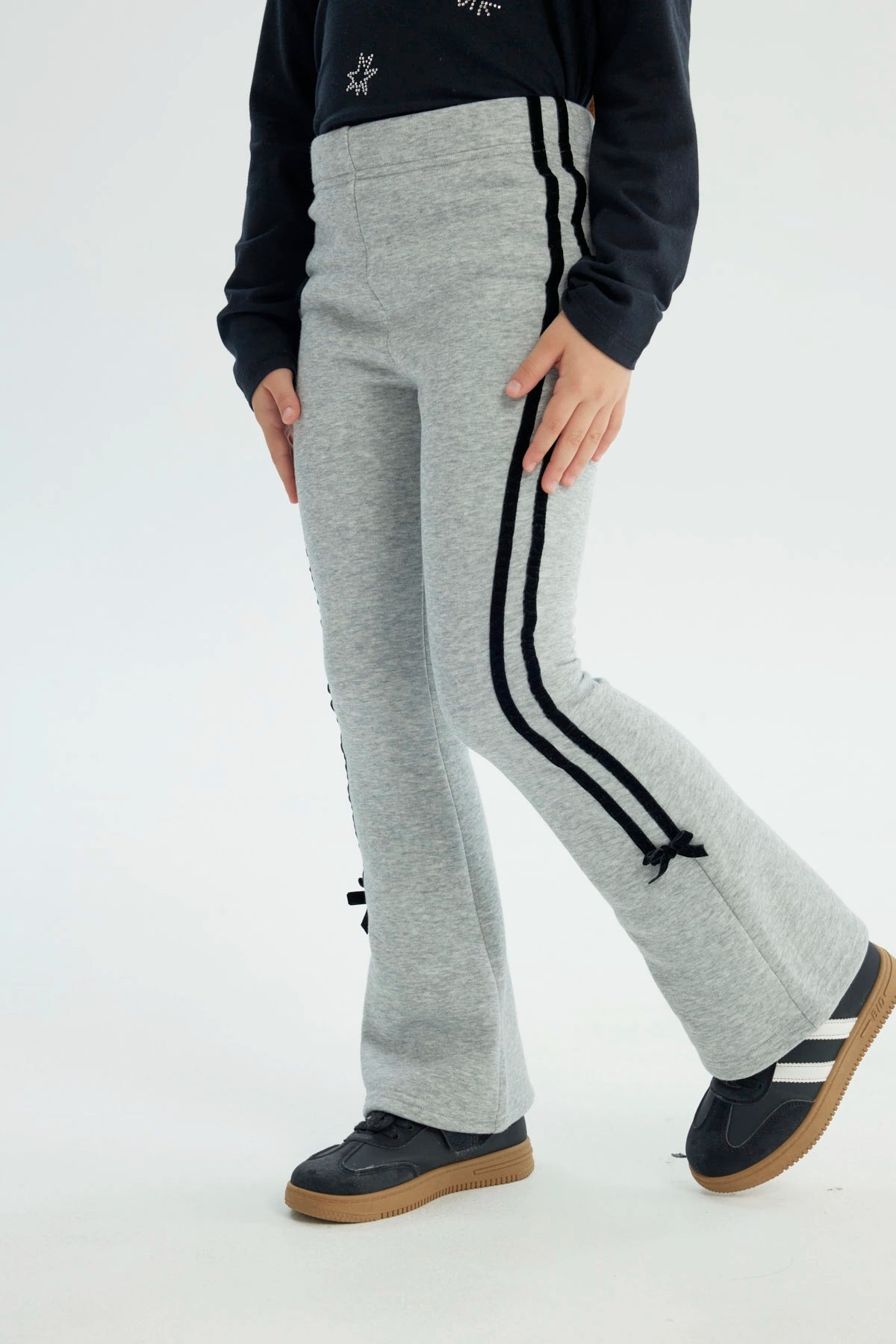 Calza Niña Flare Gris Melange