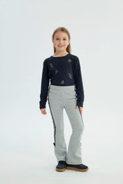 Calza Niña Flare Gris Melange