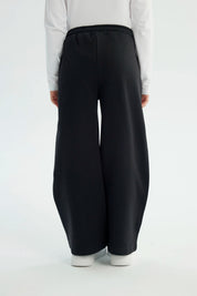 Pantalón Buzo Niña Wide Leg Negro