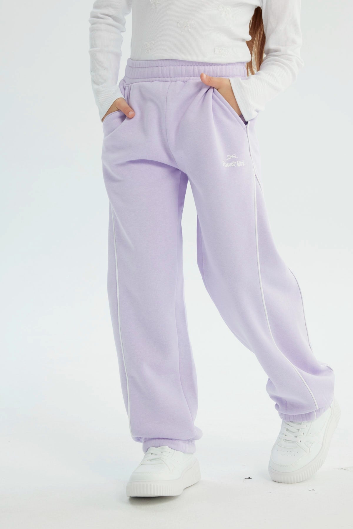 Pantalón Buzo Niña Pitillo Lila