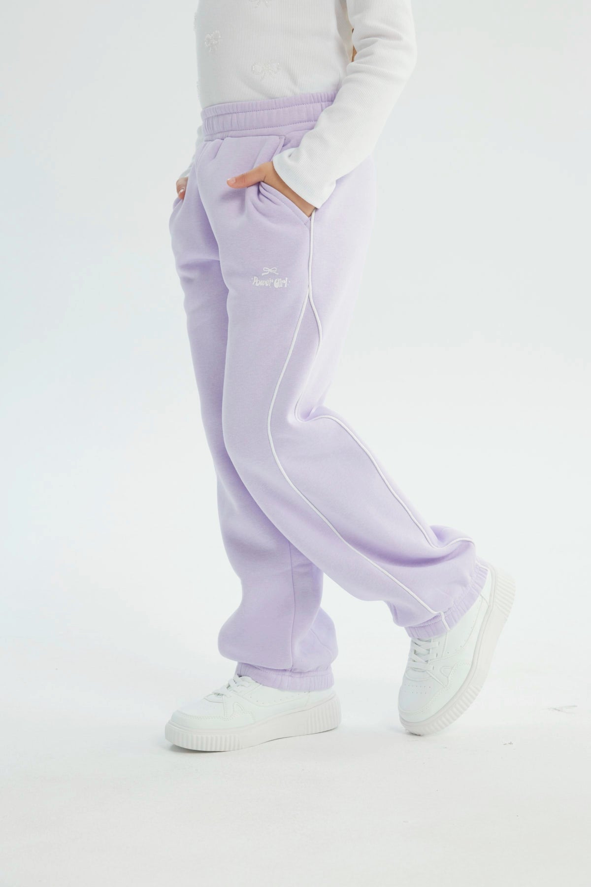 Pantalón Buzo Niña Pitillo Lila