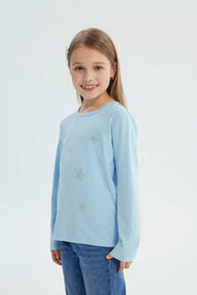 Polera Niña Regular Celeste