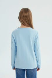 Polera Niña Regular Celeste