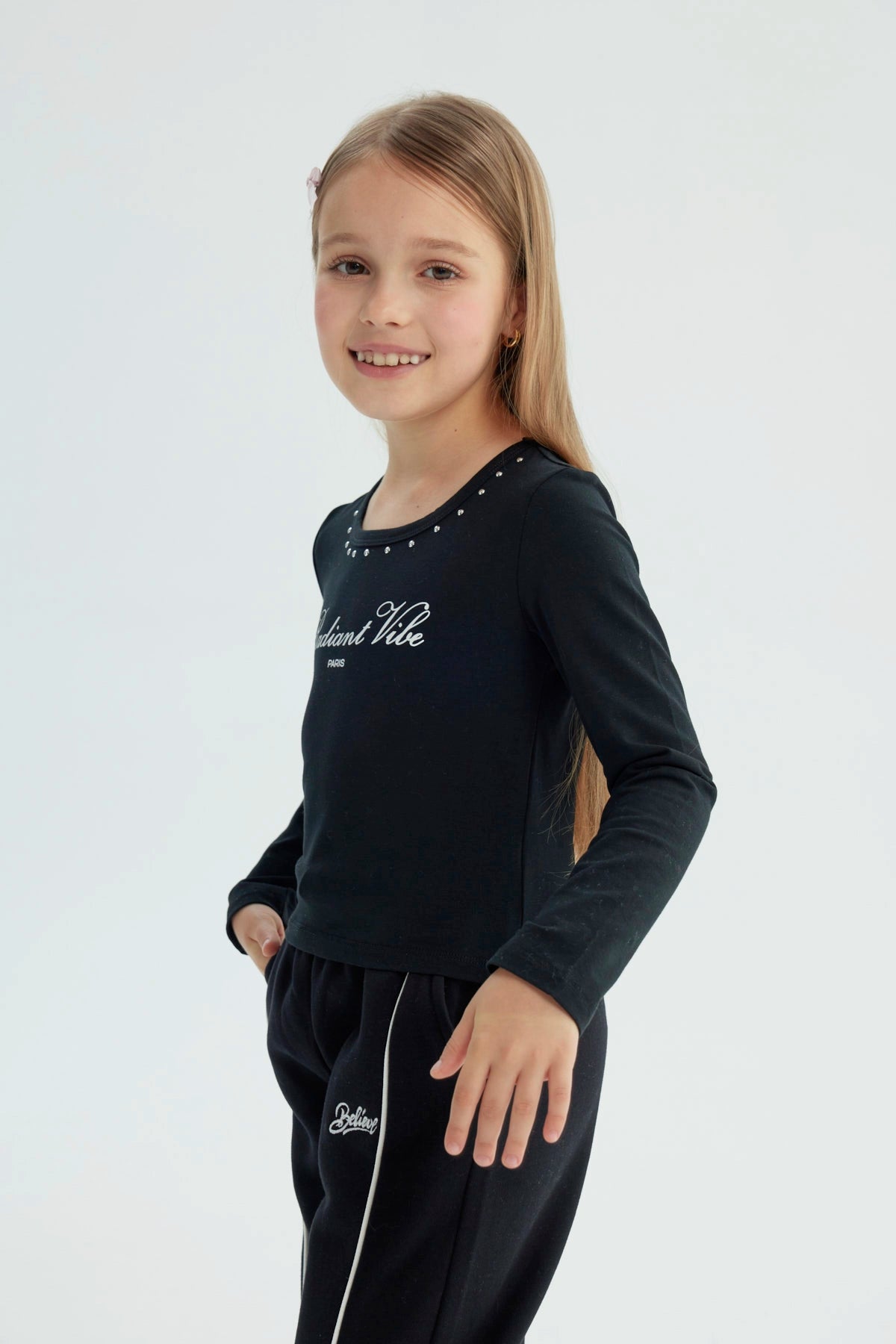 Polera Niña Slim Negro