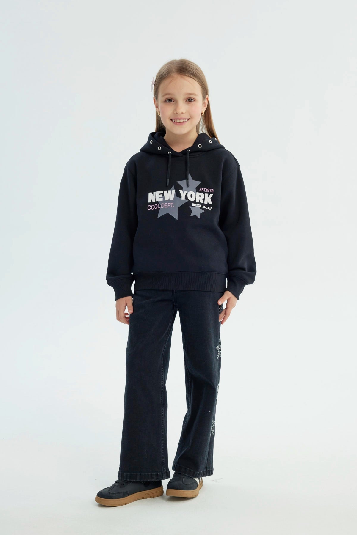 Polerón Niña Regular Negro