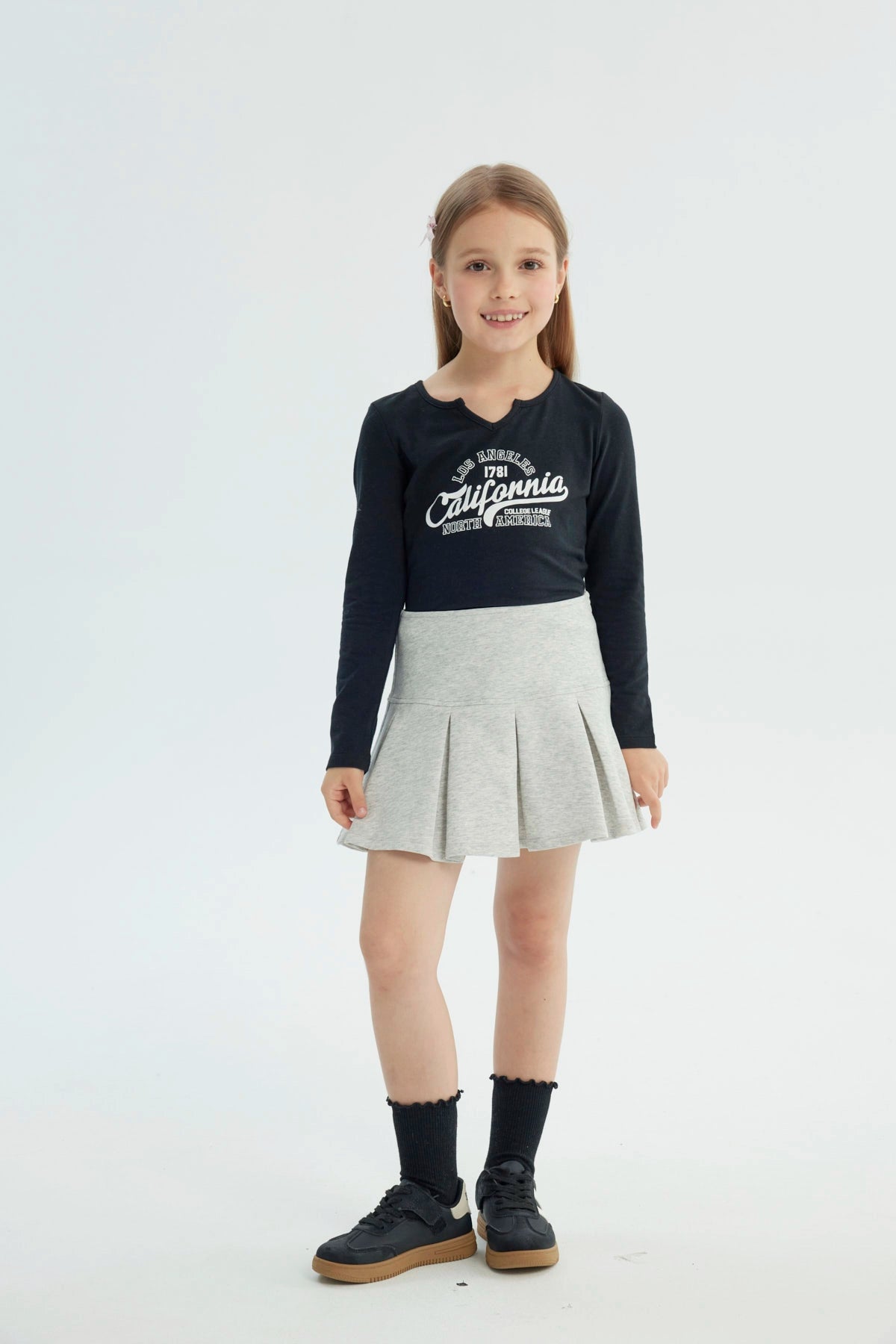 Falda Niña Falda Gris Melange