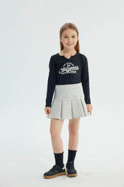 Falda Niña Falda Gris Melange