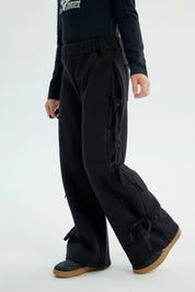 Pantalón Buzo Niña Wide Leg Negro