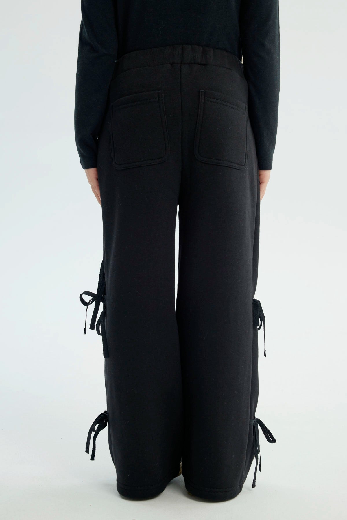Pantalón Buzo Niña Wide Leg Negro
