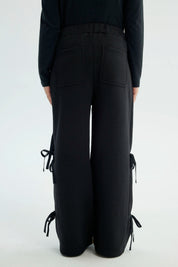 Pantalón Buzo Niña Wide Leg Negro