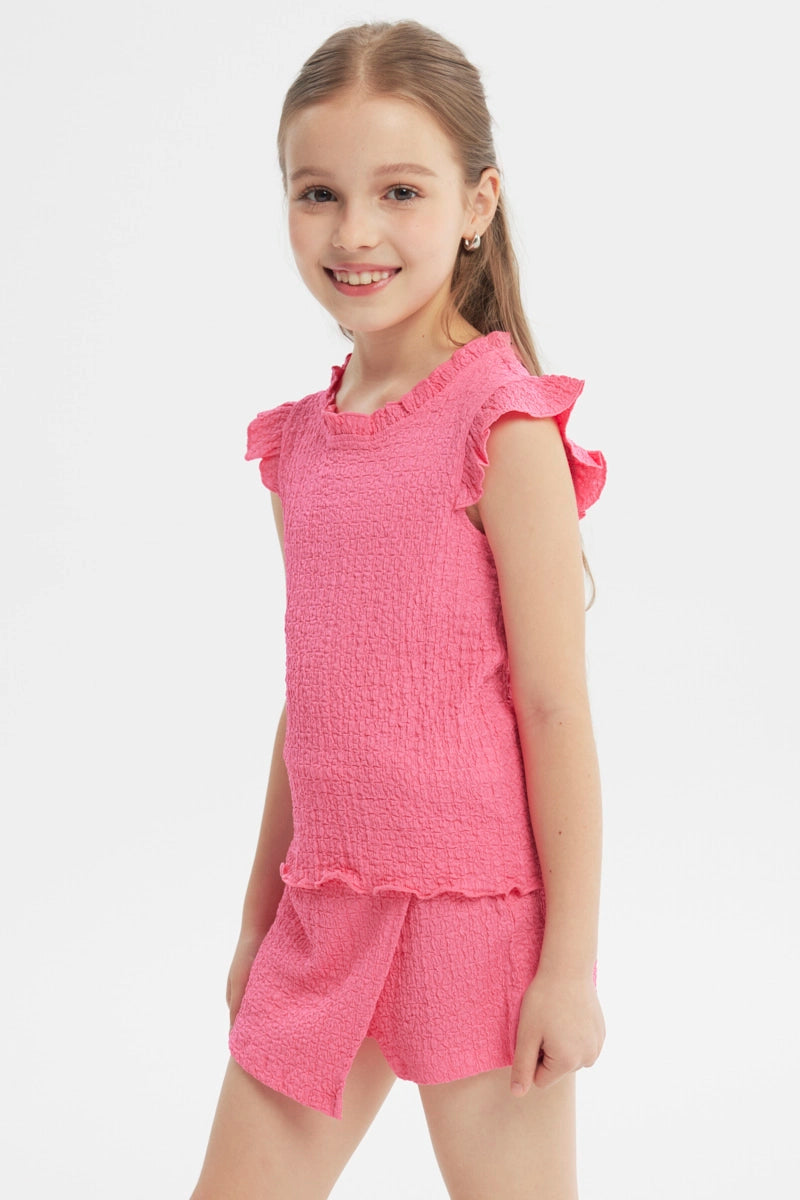 Polera Slim Niña Fucsia