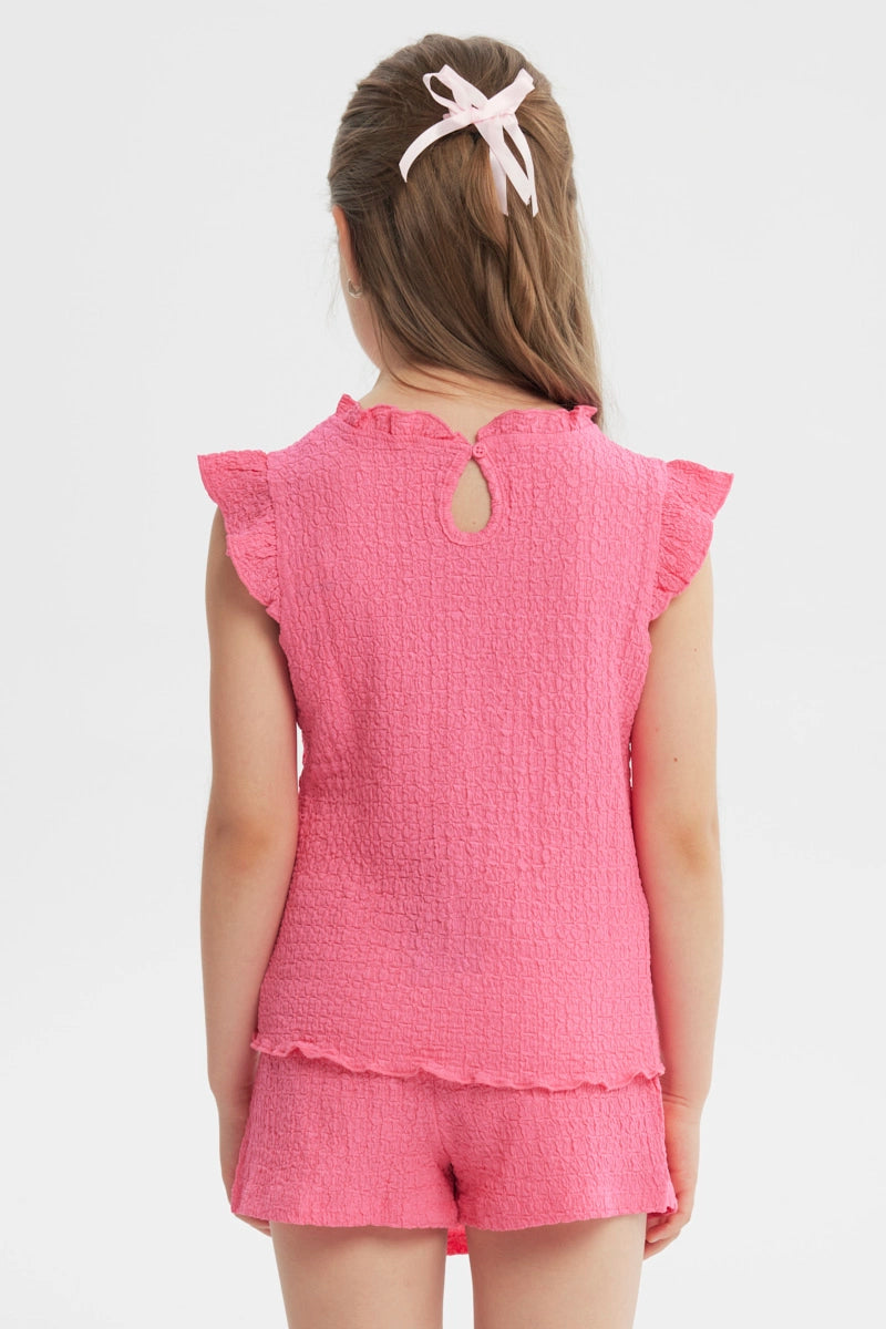 Polera Slim Niña Fucsia