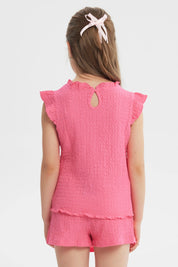 Polera Slim Niña Fucsia