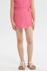 Short Amplio Niña Fucsia