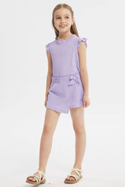 Short Amplio Niña Lila
