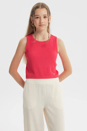 Polera Slim Niña Fucsia