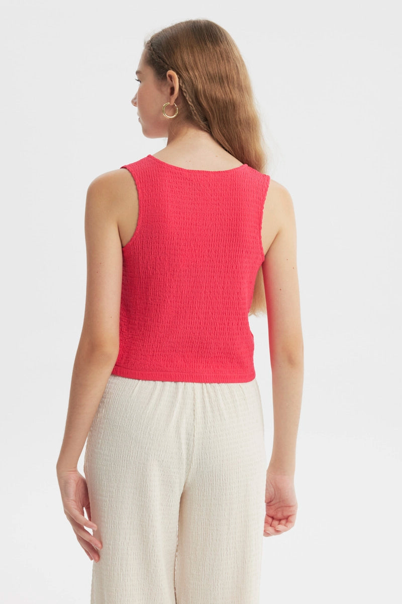 Polera Slim Niña Fucsia