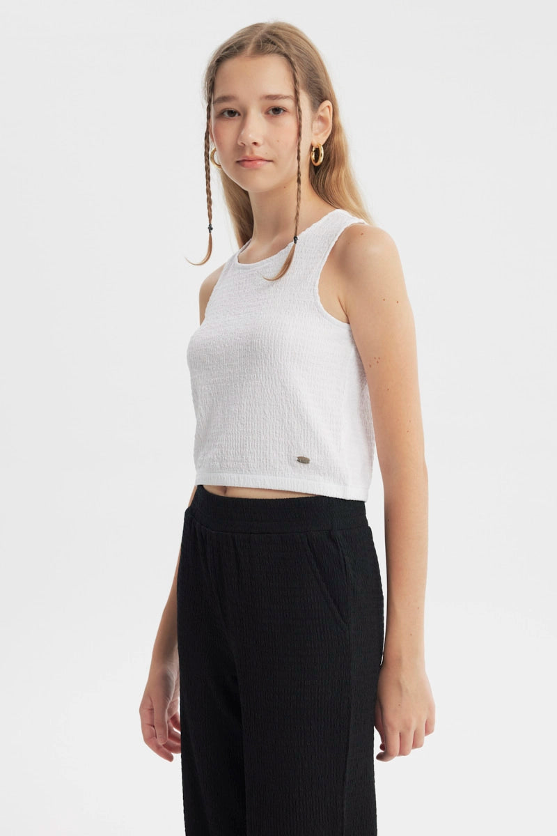 Polera Slim Niña Blanco
