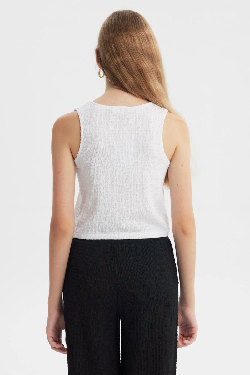 Polera Slim Niña Blanco