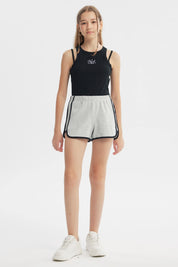 Short Amplio Niña Gris Melange