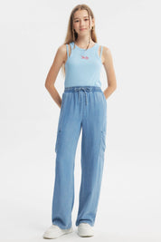 Jeans Wide Leg Niña Azul