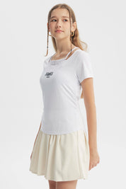 Polera Tight Manga Corta Niña Blanco