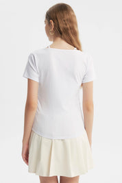 Polera Tight Manga Corta Niña Blanco