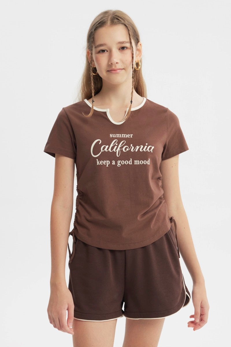 Polera Slim Niña Café