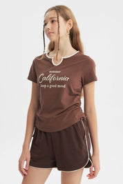 Polera Slim Niña Café