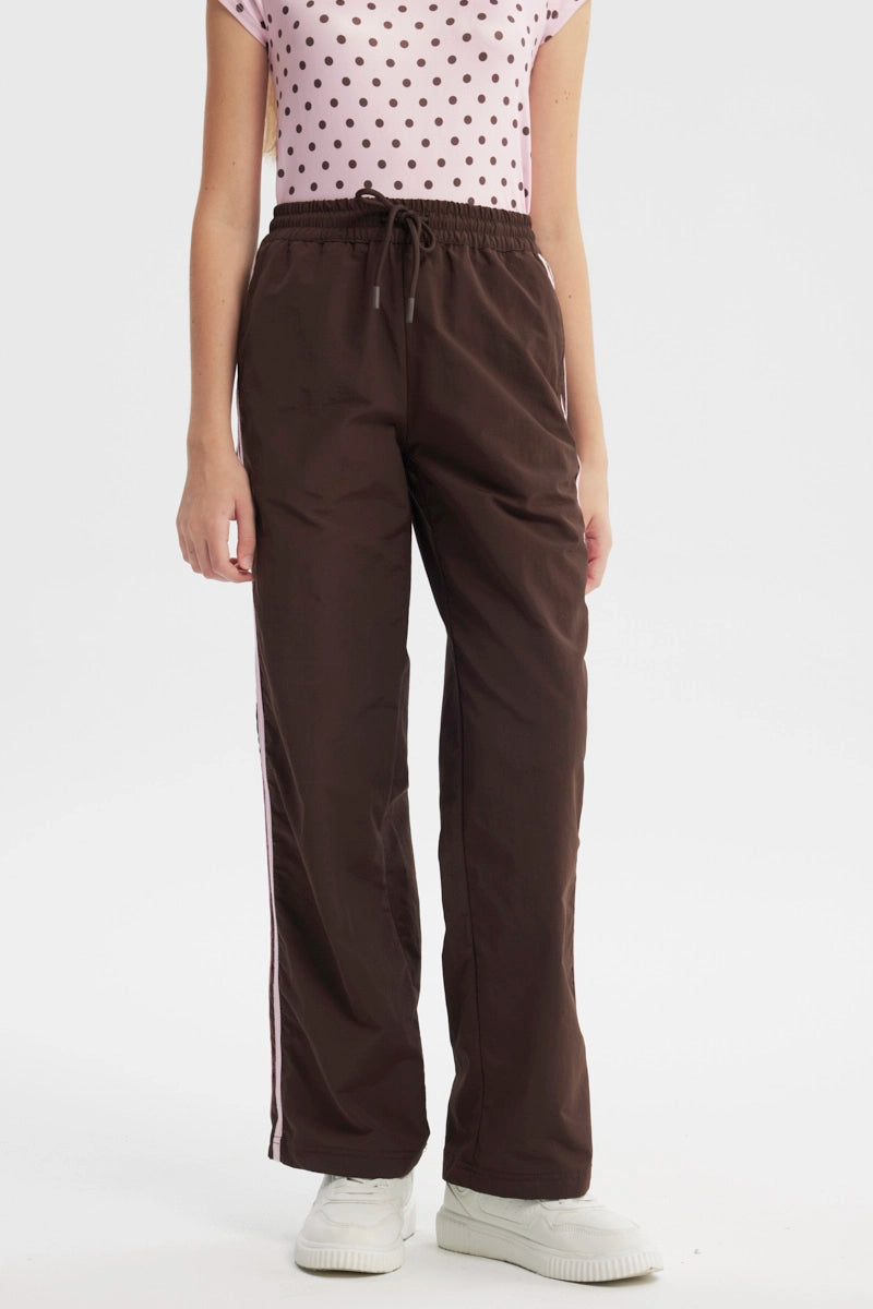 Pantalón Wide Leg Niña Café