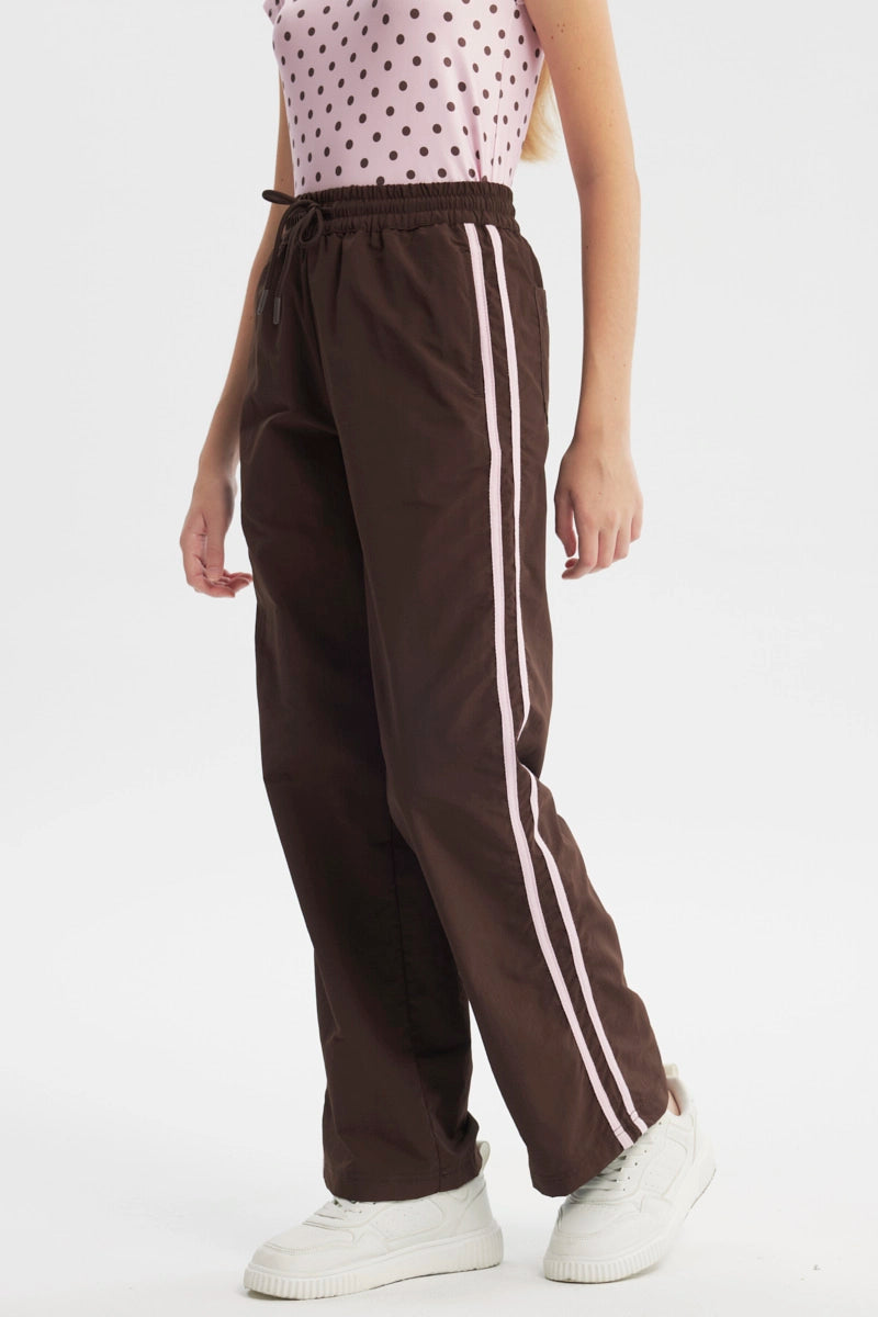 Pantalón Wide Leg Niña Café