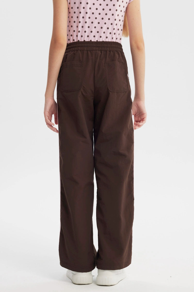 Pantalón Wide Leg Niña Café