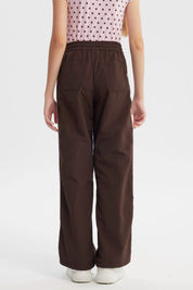 Pantalón Wide Leg Niña Café