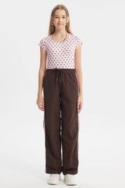 Pantalón Wide Leg Niña Café