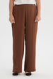 Pantalón Mujer Crep Botones Café