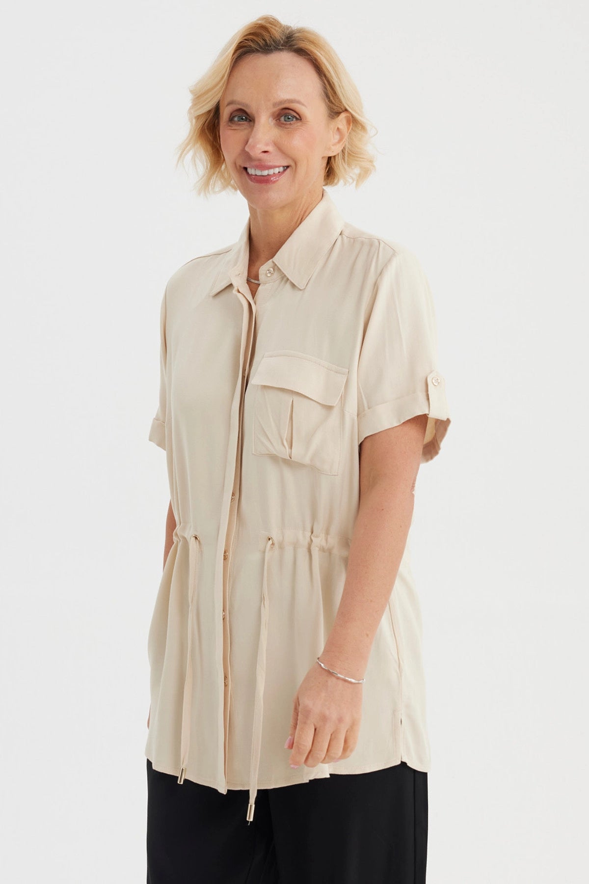 Blusa Mujer Casual Beige Claro