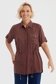 Blusa Mujer Casual Café