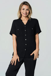 Blusa Slim Mujer Negro