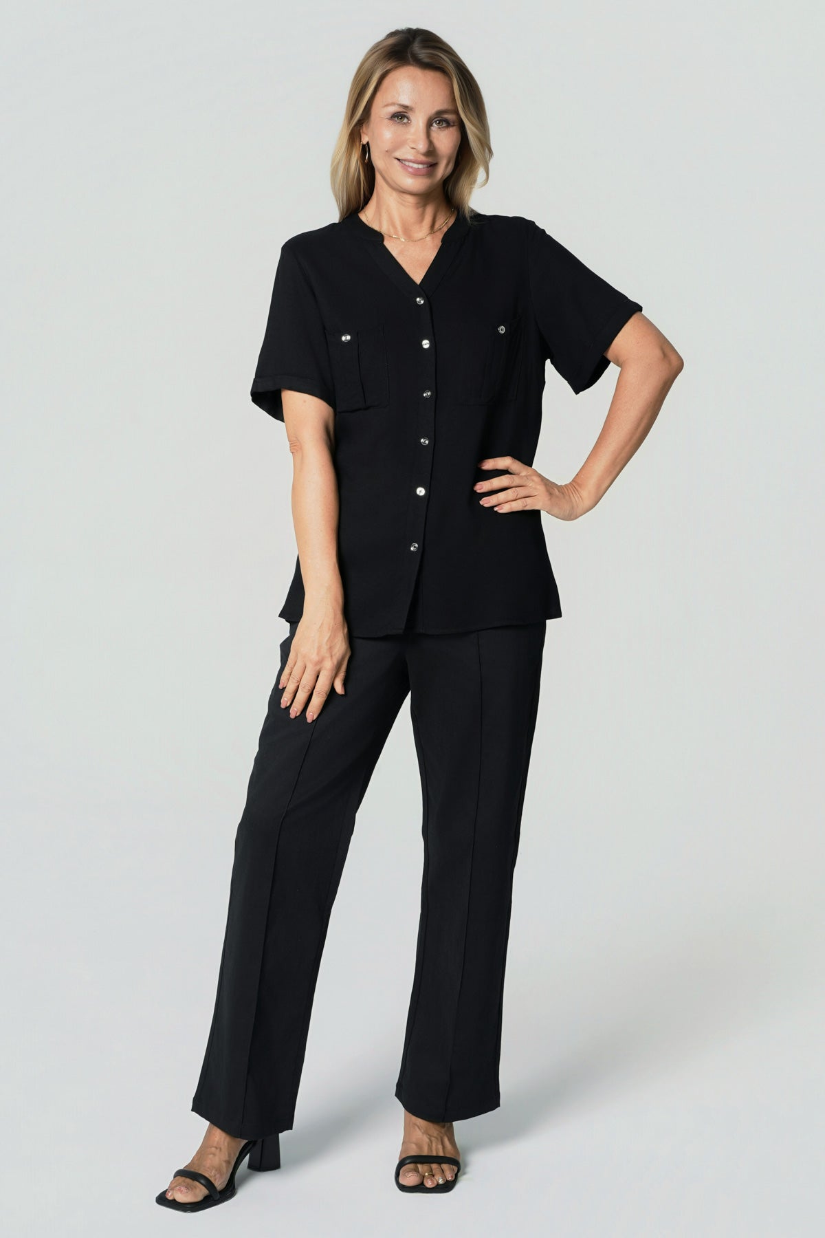 Blusa Slim Mujer Negro