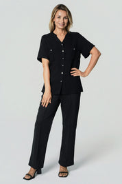 Blusa Slim Mujer Negro