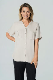 Blusa Slim Mujer Beige Claro