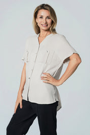 Blusa Slim Mujer Beige Claro