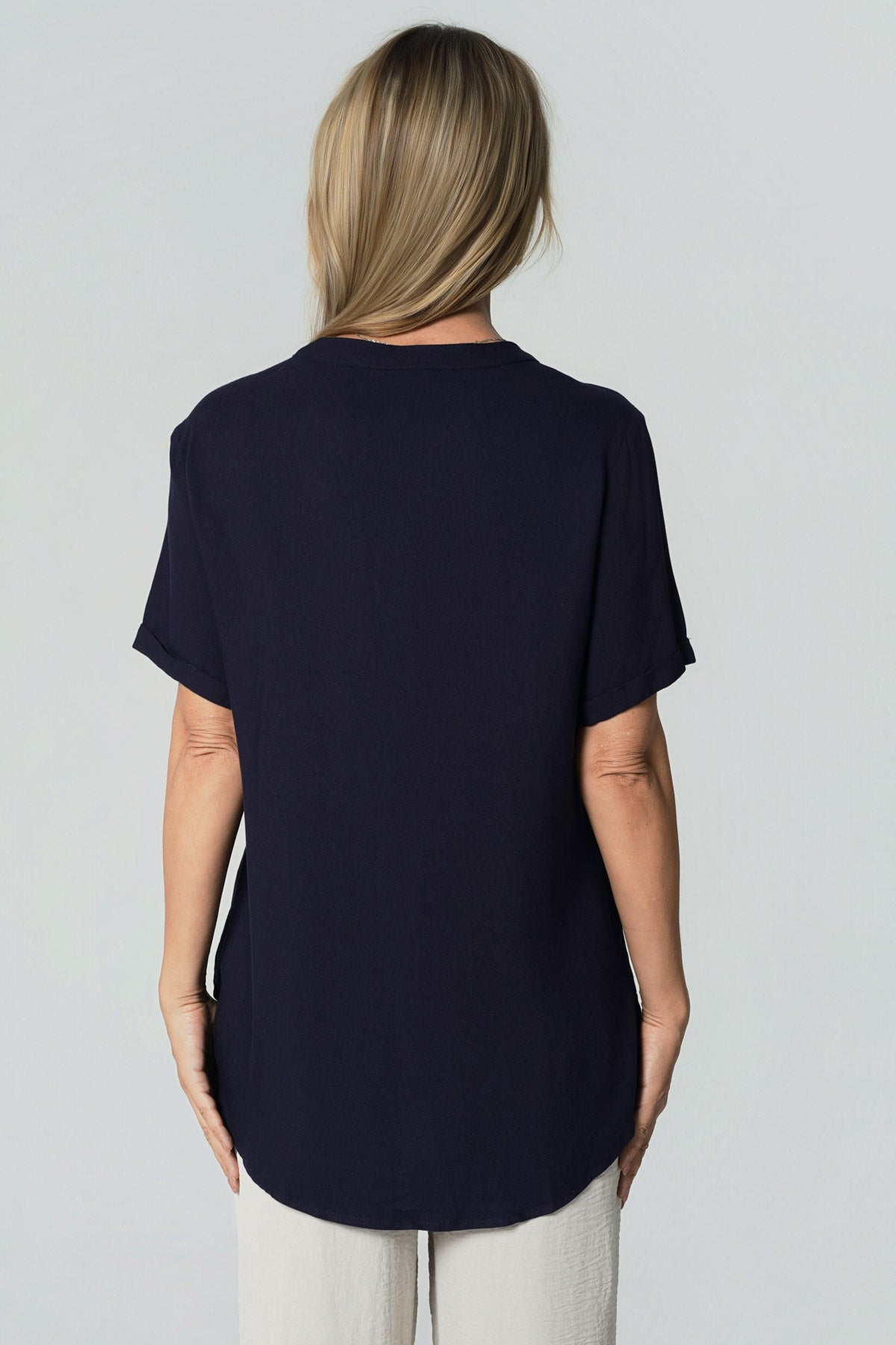 Blusa Slim Mujer Azul Oscuro