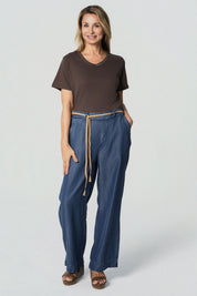 Jeans Straight Mujer Azul