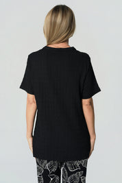 Polera Regular Cuello V Mujer Negro