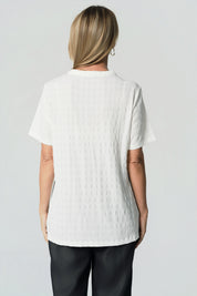 Polera Regular Cuello V Mujer Crudo